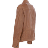 Ashwood Mens Leather Biker Jacket Cognac: AMJ-8