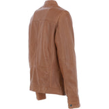 Ashwood Mens Leather Biker Jacket Cognac: AMJ-8