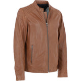 Ashwood Mens Leather Biker Jacket Cognac: AMJ-8