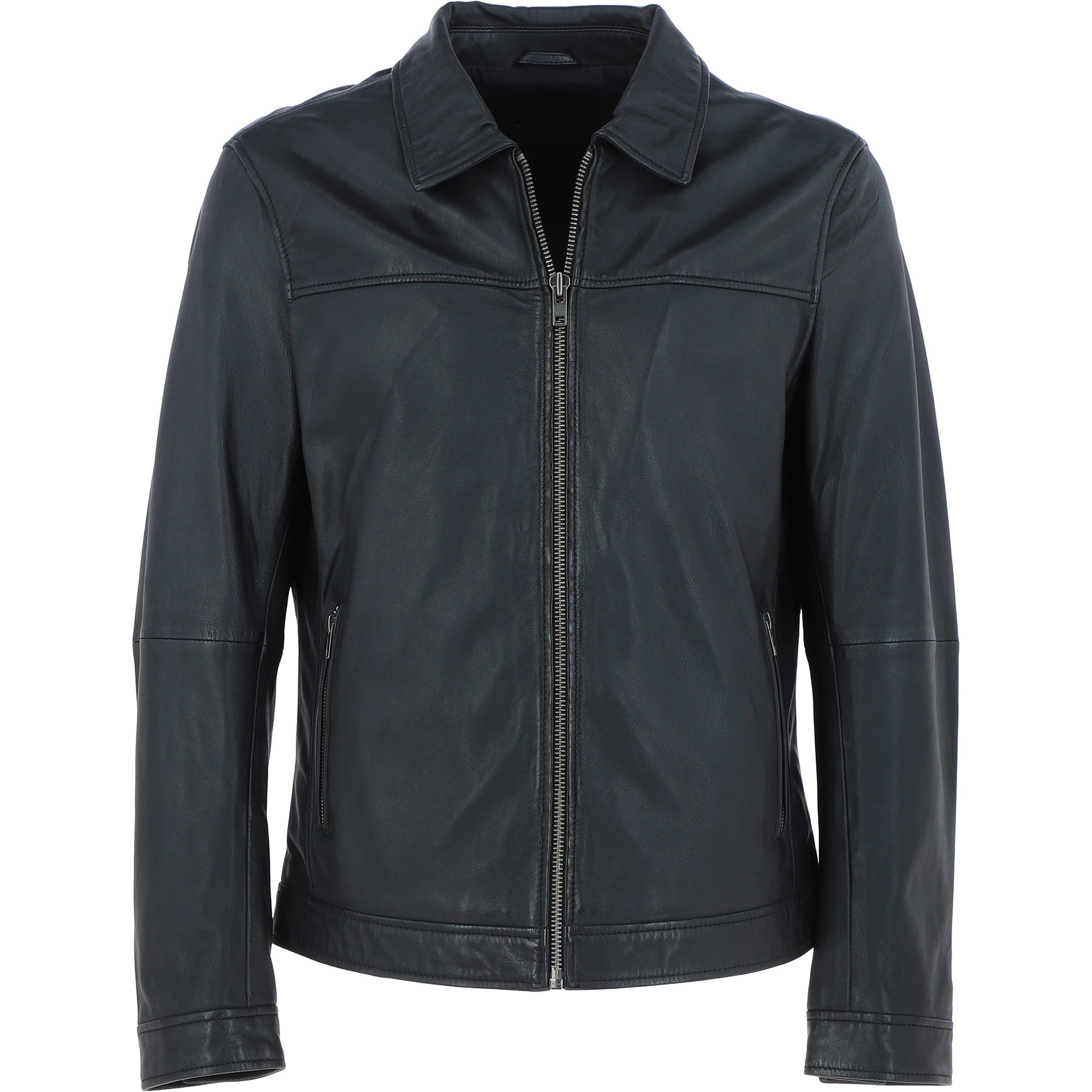 Ashwood Mens Leather Biker Jacket Black: AMJ-9