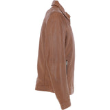 Ashwood Mens Leather Biker Jacket Cognac: AMJ-9
