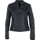 Women's Leather Biker Jacket Black: Andrea