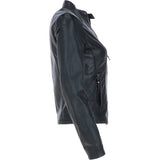 Women's Leather Biker Jacket Black: Andrea