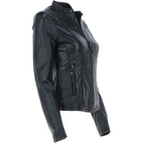 Women's Leather Biker Jacket Black: Andrea