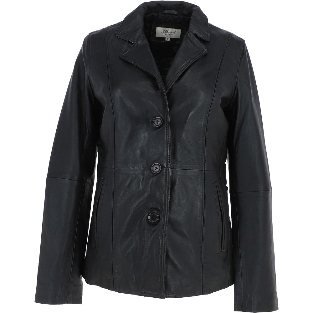 Leather Jacket Black/app: ANGELA