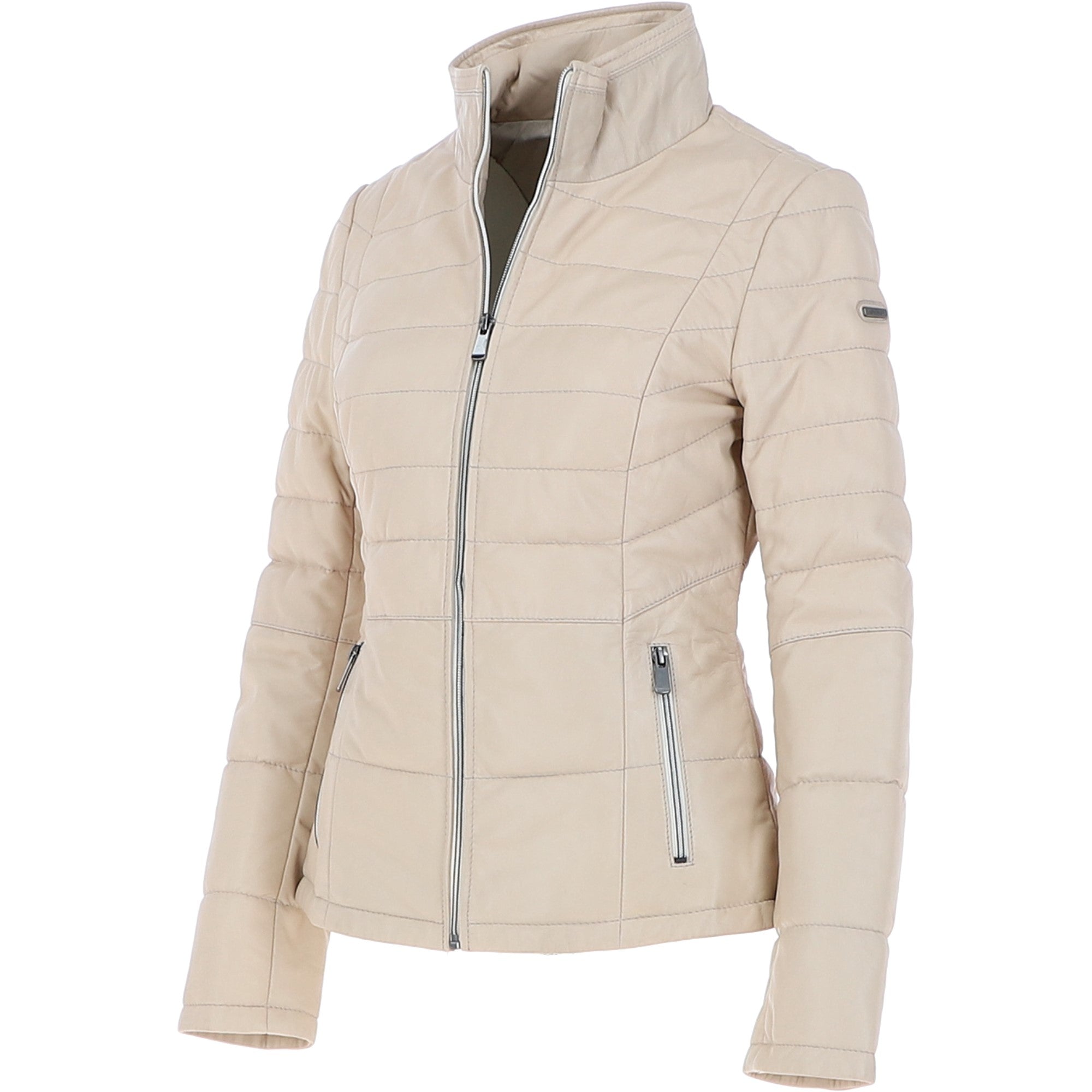 Women's Leather Jacket Beige: Anita