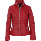 Women's Leather Jacket Red: Anita