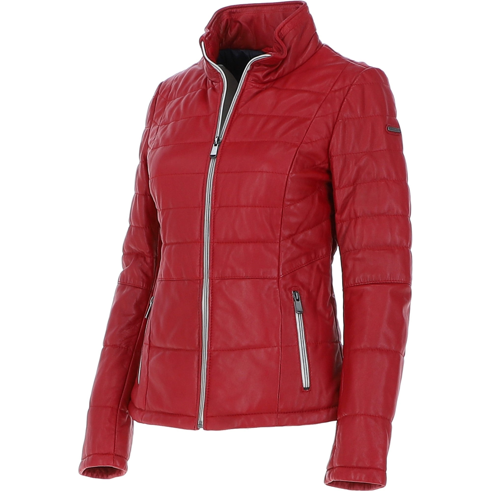 Women's Leather Jacket Red: Anita