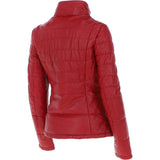 Women's Leather Jacket Red: Anita
