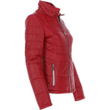 Women's Leather Jacket Red: Anita