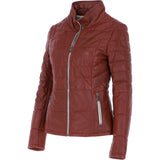 Women's Leather Jacket Wine: Anita