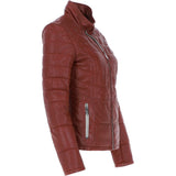 Women's Leather Jacket Wine: Anita