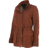 Fenland Women's Nubuck Leather Jacket Rust:  AnnaMae