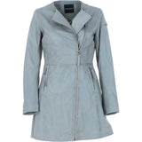 Ladies 3/4 Side Zip Leather Jacket Grey: Aroma