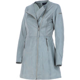 Ladies 3/4 Side Zip Leather Jacket Grey: Aroma