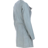 Ladies 3/4 Side Zip Leather Jacket Grey: Aroma