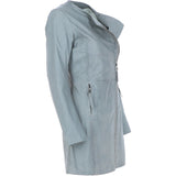 Ladies 3/4 Side Zip Leather Jacket Grey: Aroma
