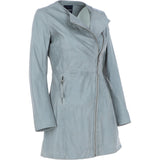 Ladies 3/4 Side Zip Leather Jacket Grey: Aroma