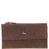 Ladies Equestrian Zippered Leather Purse Mud/brown: sally