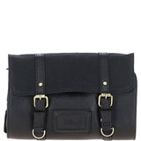 Mens Leather & Canvas Hanging Toiletry Bag Black : 7010