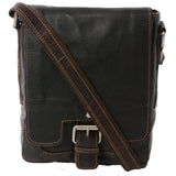 Mens Leather Flight Bag Brown/crum : 8341