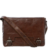 Mens Leather Laptop Messenger Bag Tan/crum : 8343