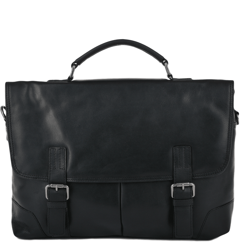 Soft Leather Handcrafted Briefcase Black : Elliot