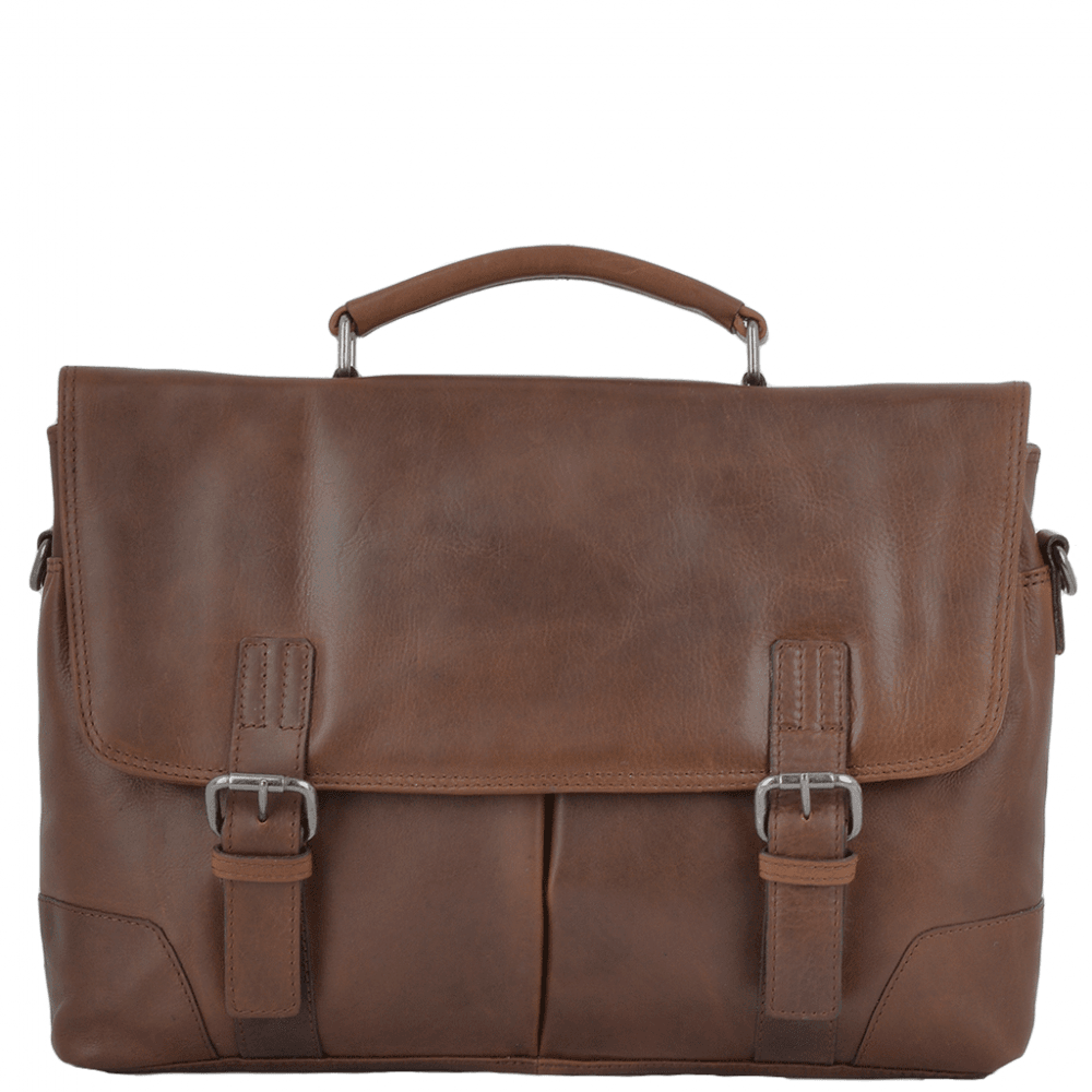 Soft Leather Handcrafted Briefcase Tan : Elliot