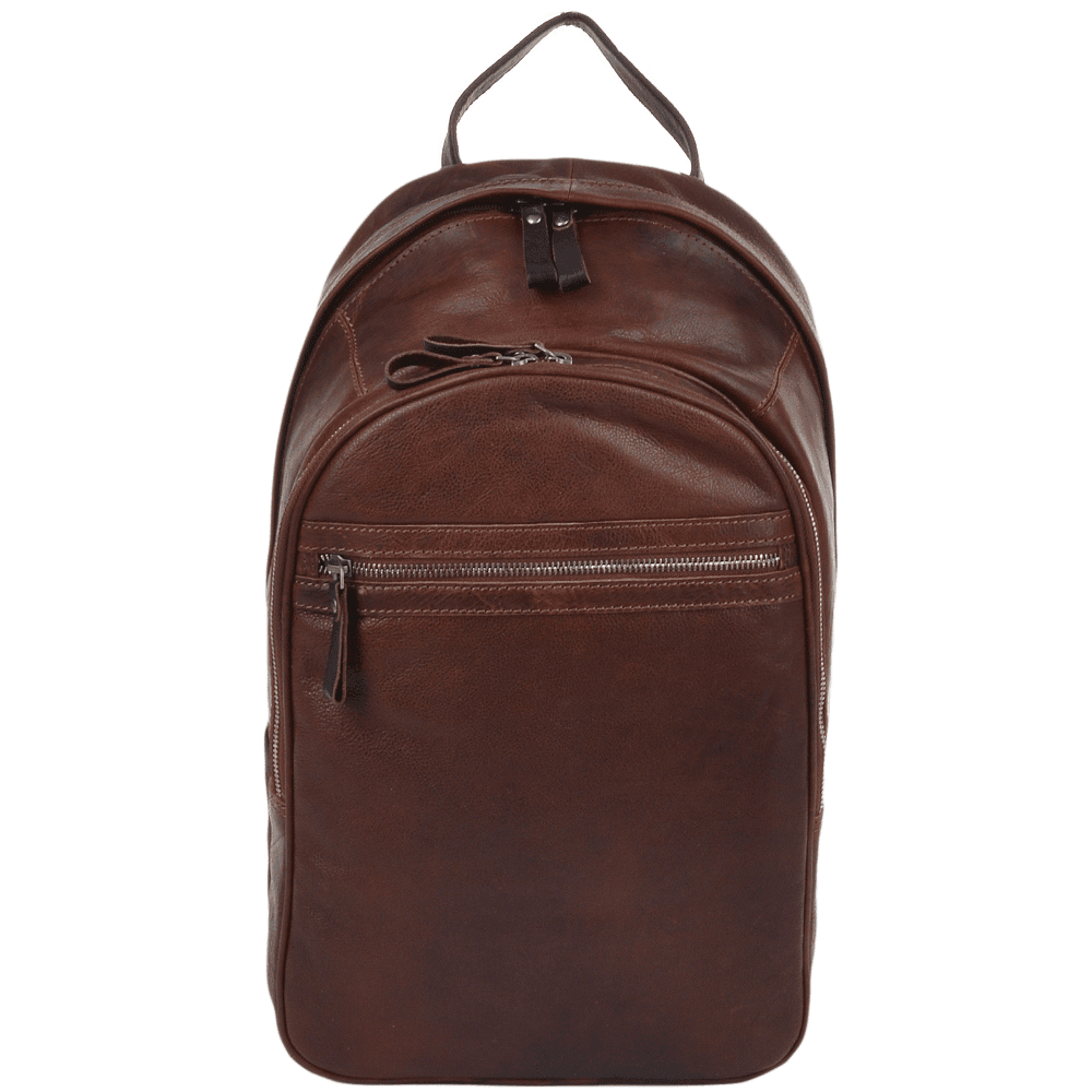 Unisex Leather Backpack Tan/brown : 4555