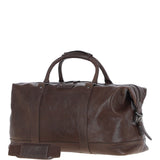 Men's Luxury Leather Weekend Holdall Brown: Austin