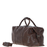 Men's Luxury Leather Weekend Holdall Brown: Austin