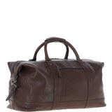 Men's Luxury Leather Weekend Holdall Brown: Austin