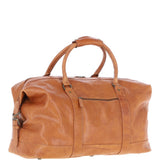 Men's Luxury Leather Weekend Holdall Tan: Austin
