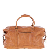 Men's Luxury Leather Weekend Holdall Tan: Austin
