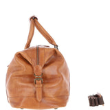 Men's Luxury Leather Weekend Holdall Tan: Austin