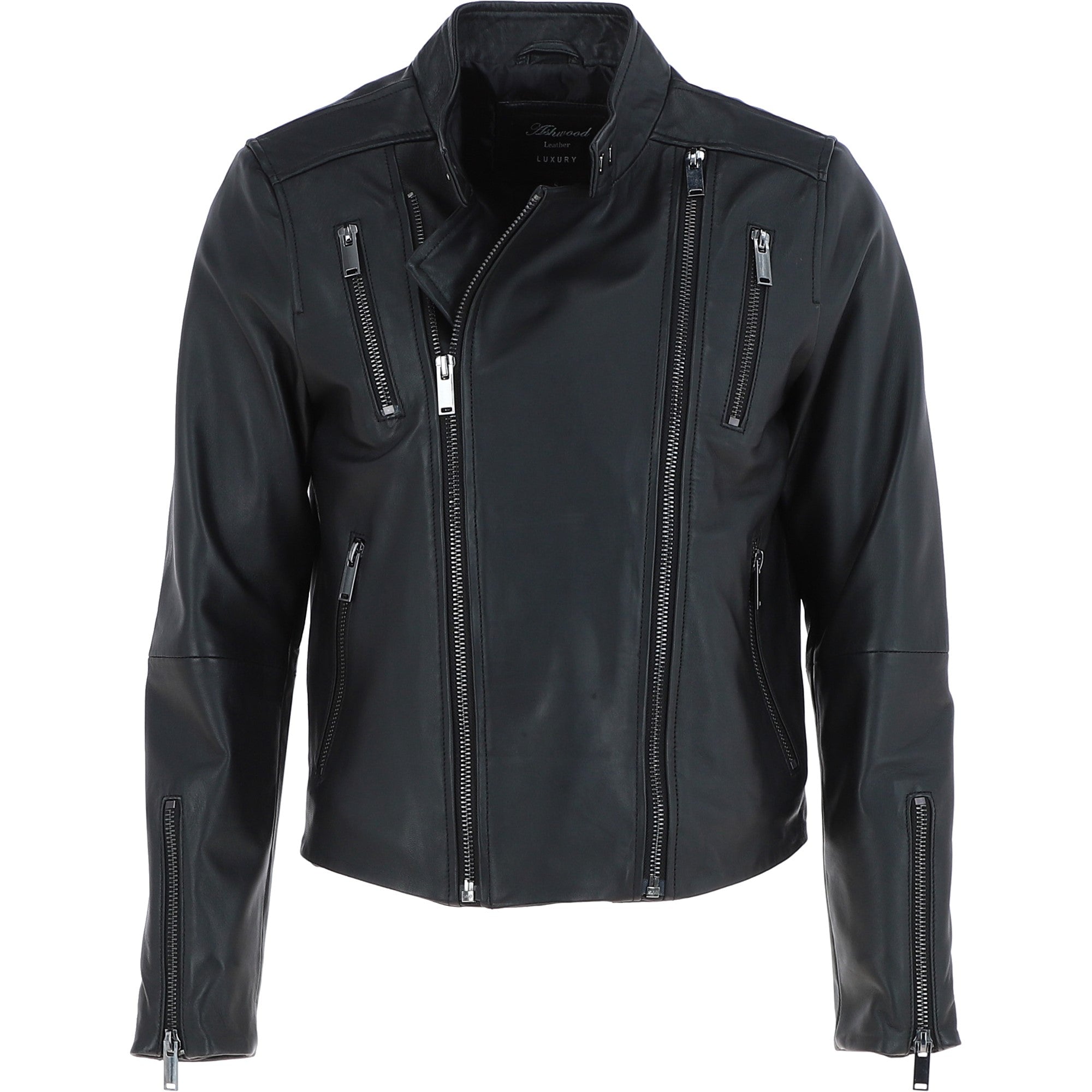 Ashwood Leather Side Zip Biker Jacket Black: AWL-103