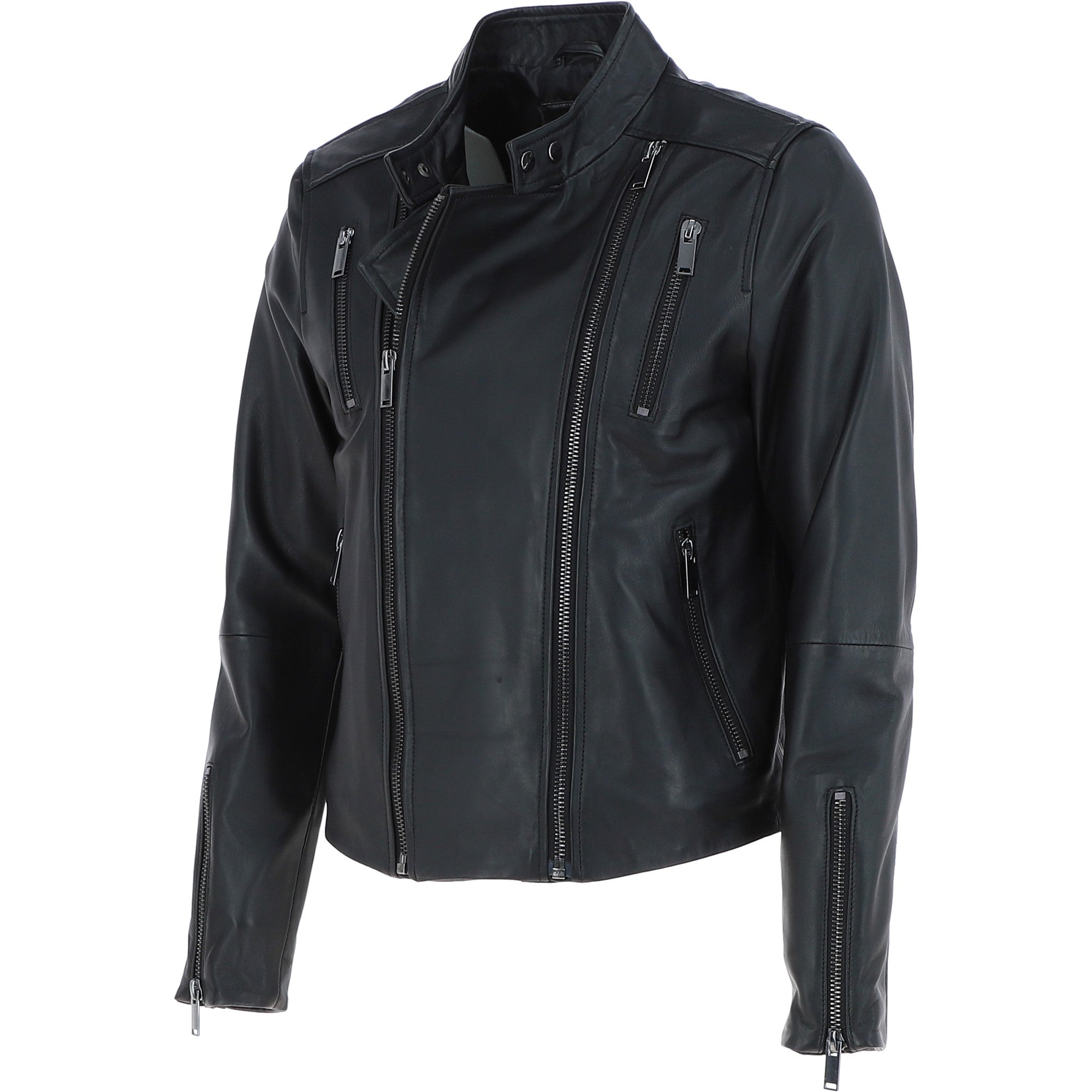 Ashwood Leather Side Zip Biker Jacket Black: AWL-103