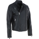 Ashwood Leather Side Zip Biker Jacket Black: AWL-103
