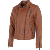 Ashwood Leather Side Zip Biker Jacket Tan: AWL-103