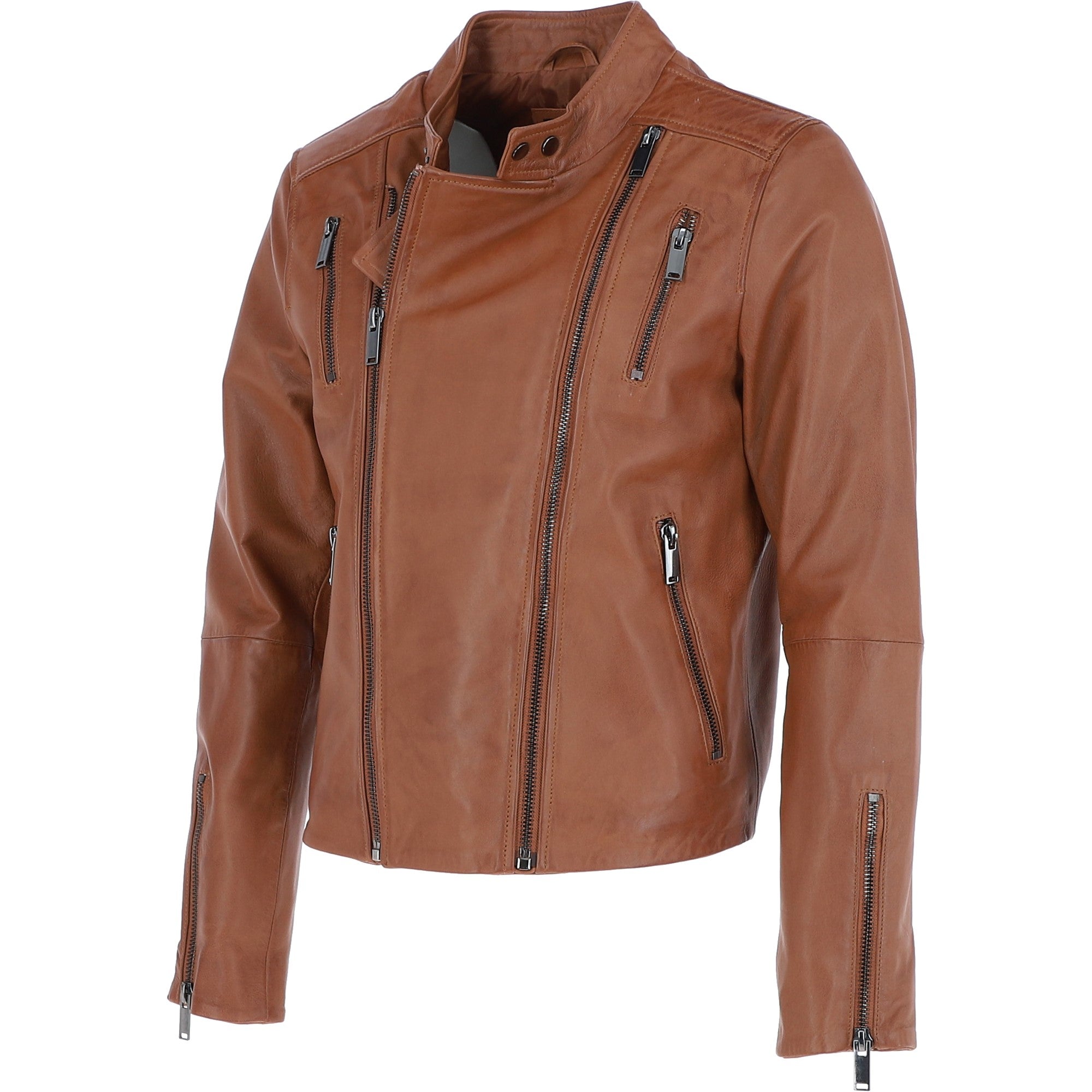 Ashwood Leather Side Zip Biker Jacket Tan: AWL-103