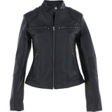 Leather Biker Style Jacket Black : Awl-1201