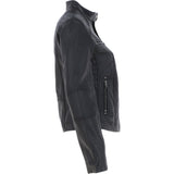 Leather Biker Style Jacket Black : Awl-1201