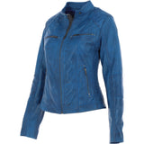 Leather Biker Style Jacket Royal Blue : Awl-1201