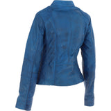 Leather Biker Style Jacket Royal Blue : Awl-1201