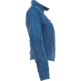 Leather Biker Style Jacket Royal Blue : Awl-1201