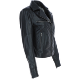 Ladies Ashwood Leather Plus Size Biker Jacket Black: AWL-1991 Plus