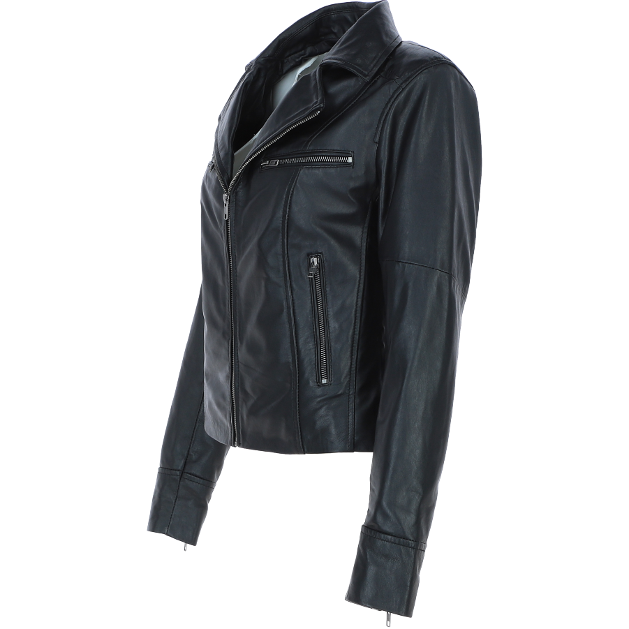 Ladies Ashwood Leather Plus Size Biker Jacket Black: AWL-1991 Plus