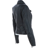 Ladies Veg Tanned Leather Plain Biker Jacket Black: AWL-79