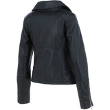 Ladies Veg Tanned Leather Biker Jacket Black: AWL-80