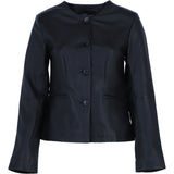 Exquisite Ashwood's Round Neck Genuine Leather Jacket in Black: AWL-811